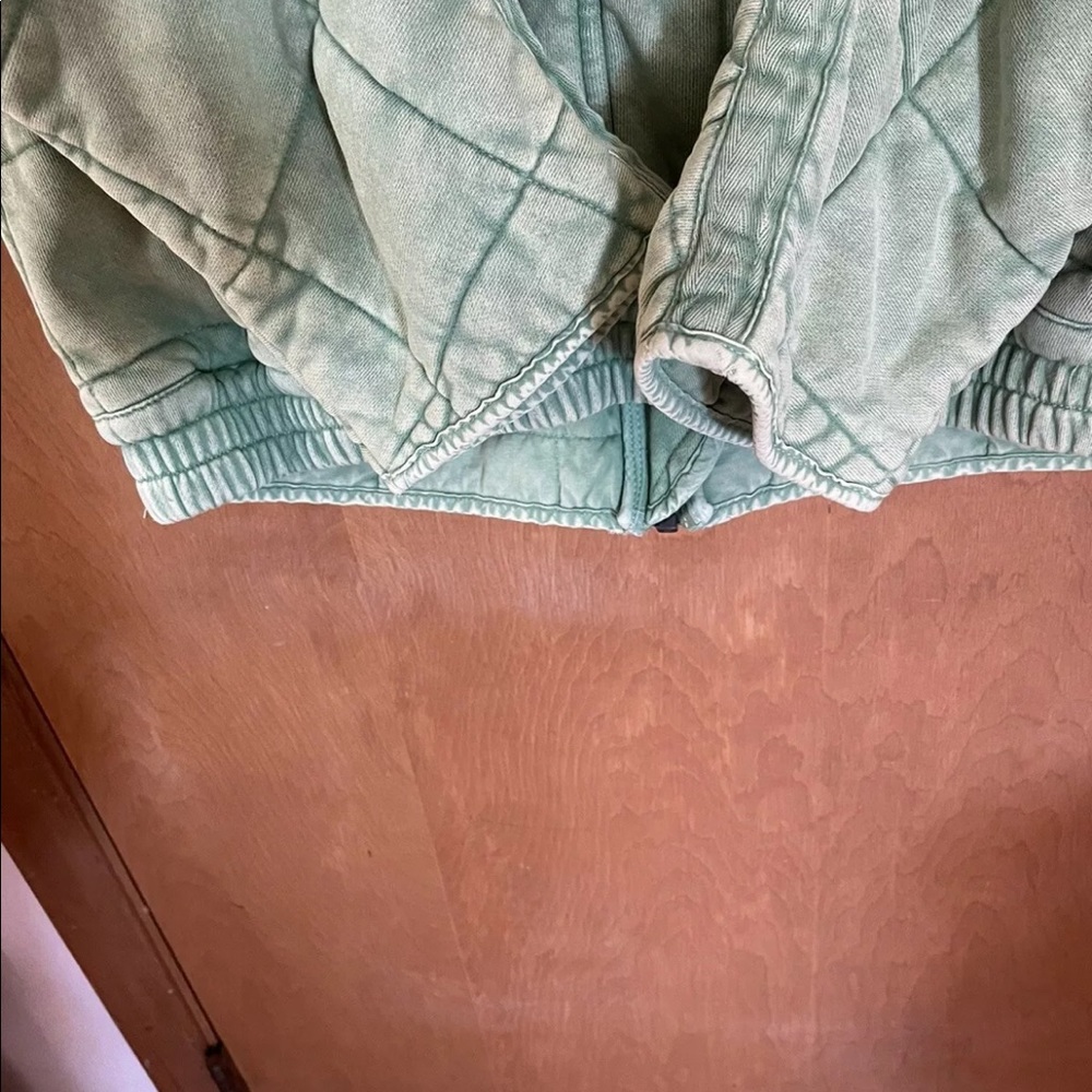 Free People Quilted Dolman Jacket Emerald Moth Green Puffer oversized acid wash - Picture 6 of 9